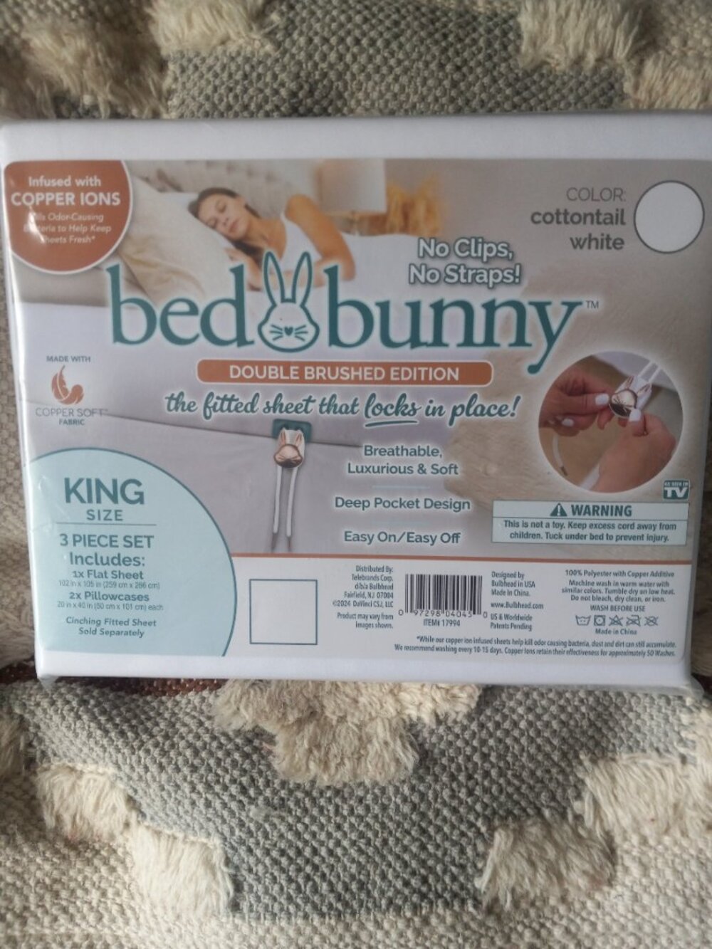 Bed bunny king size flat sheet with 2 pillow case